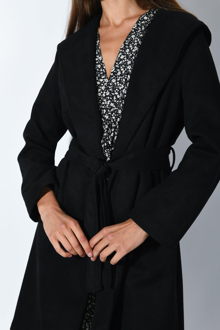 Cappotto con cappuccio effetto dainetto