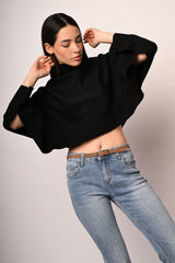 Pull a poncho con bottoni