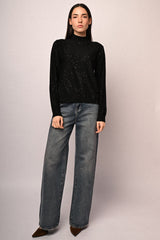 Lupetto con paillettes all-over