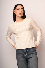 Pull con perle decorative