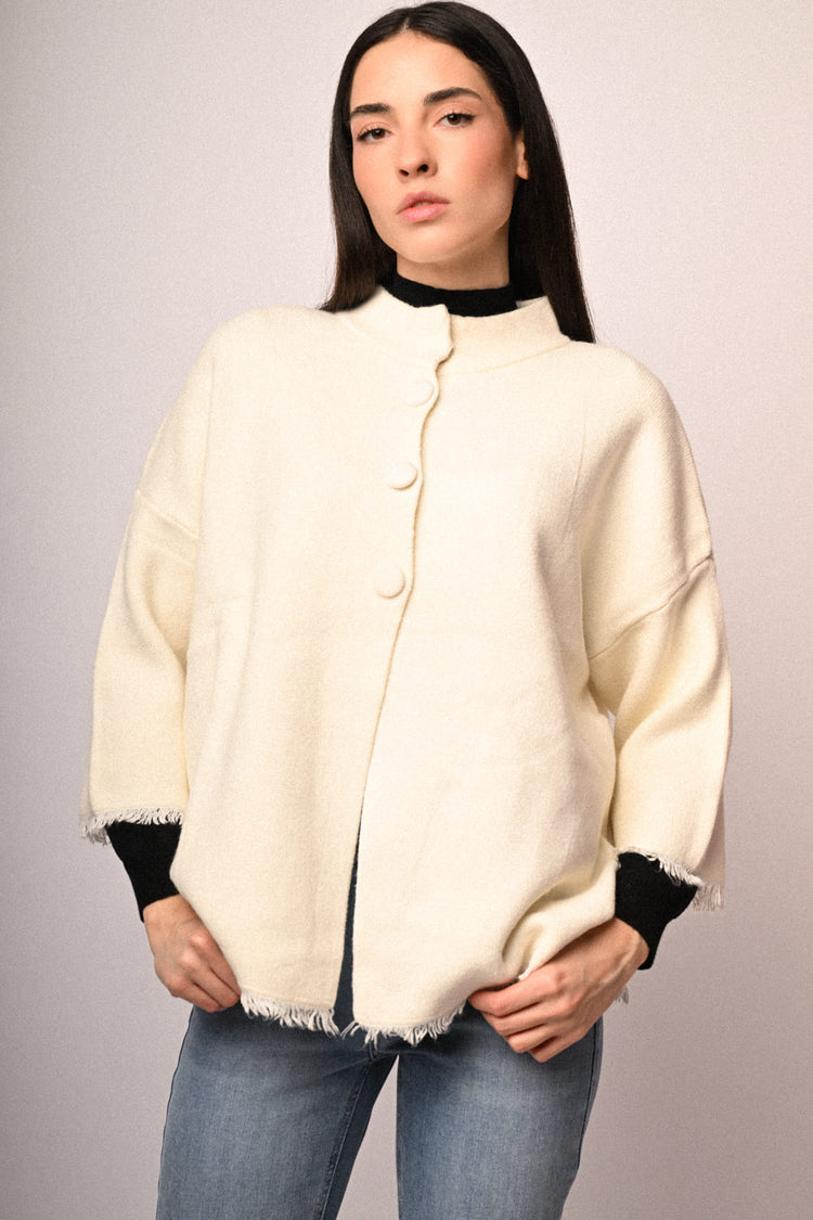 Cardigan con colletto alla coreana