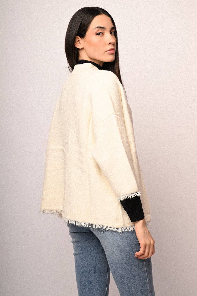 Cardigan con colletto alla coreana