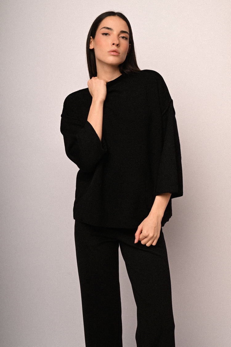 Pull con collo a cratere