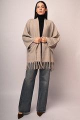 Kimono in maglia con frange