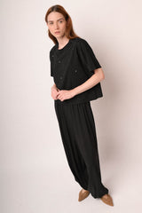 Harem pants in viscosa nera