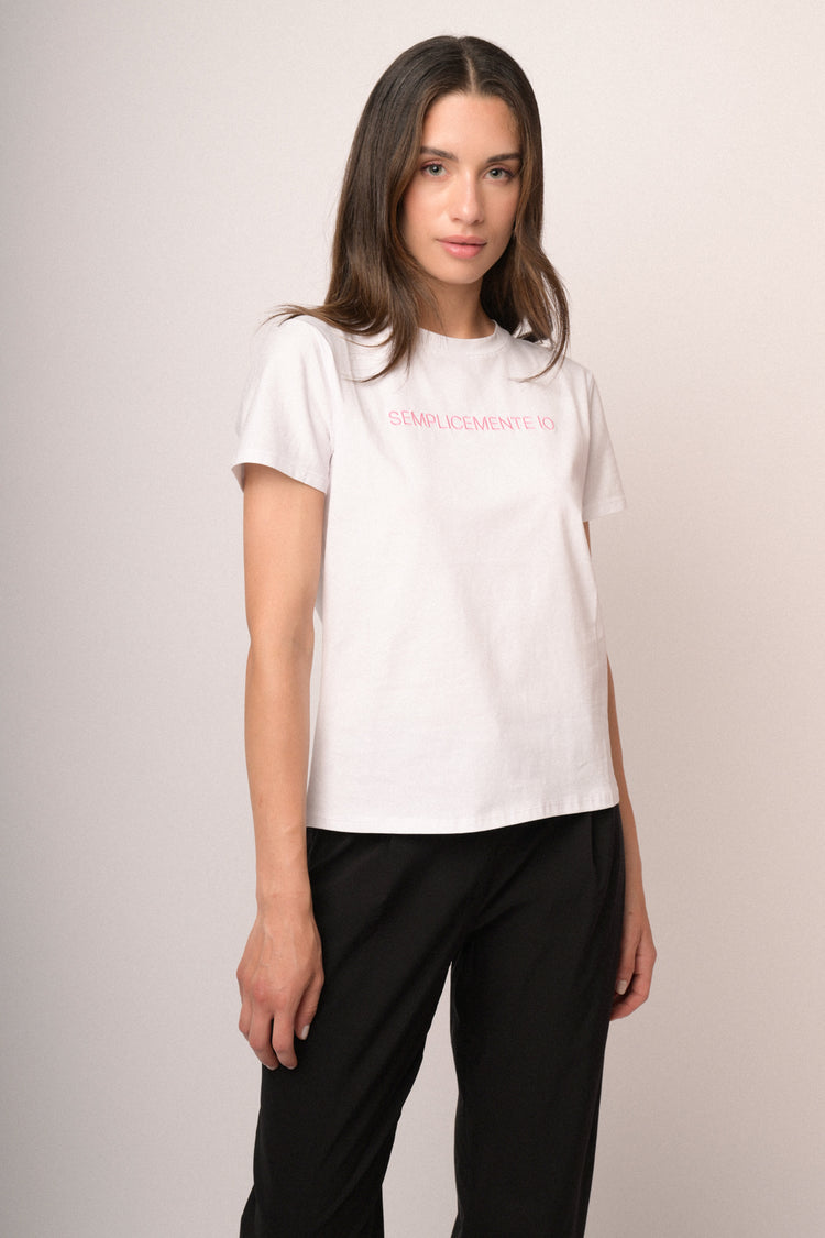 T-shirt Semplicemente Io in cotone Bianco