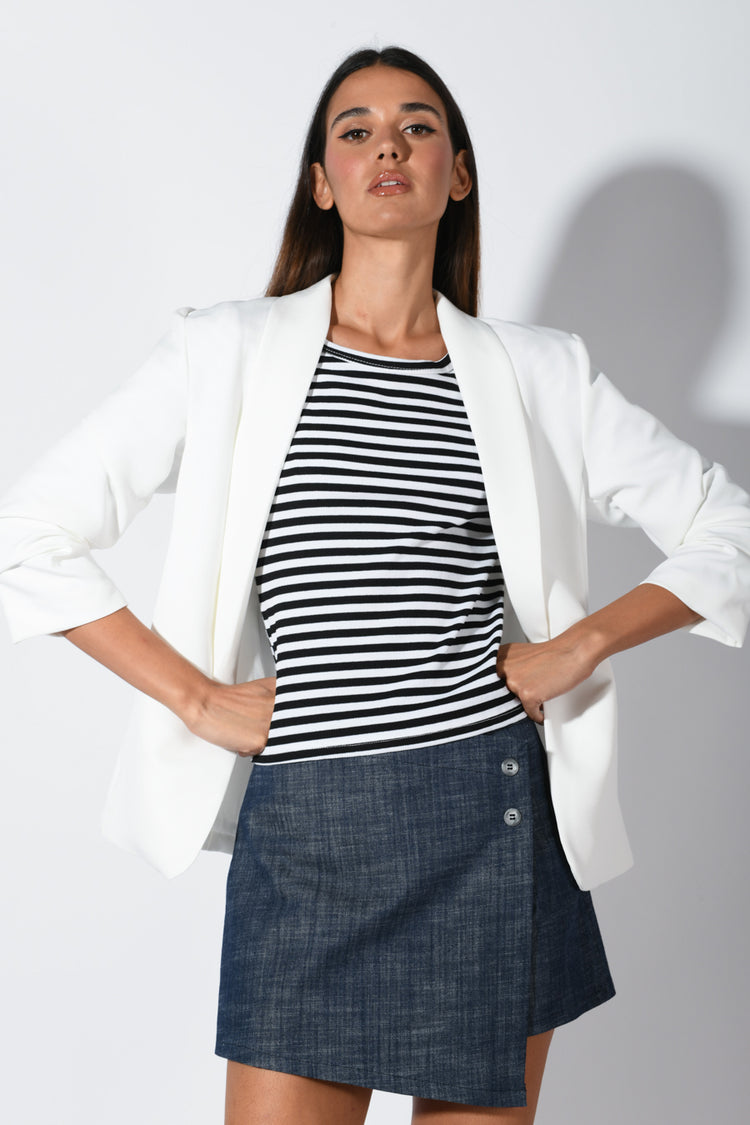 Blazer con maniche arricciate