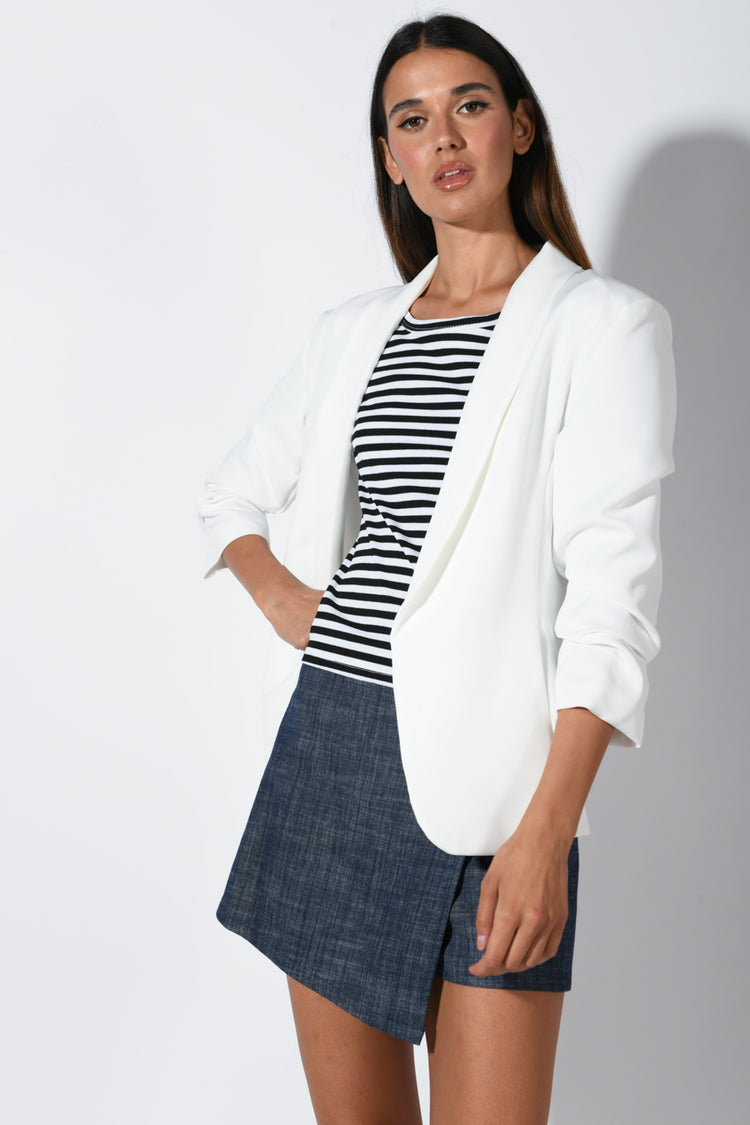 Blazer con maniche arricciate