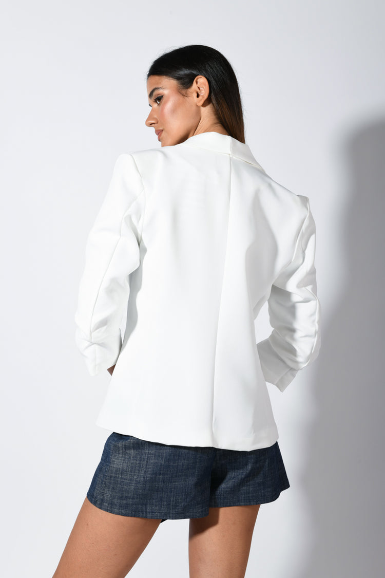Blazer con maniche arricciate