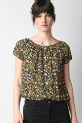 Top a stampa micro floreale