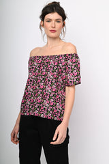Top a stampa micro floreale