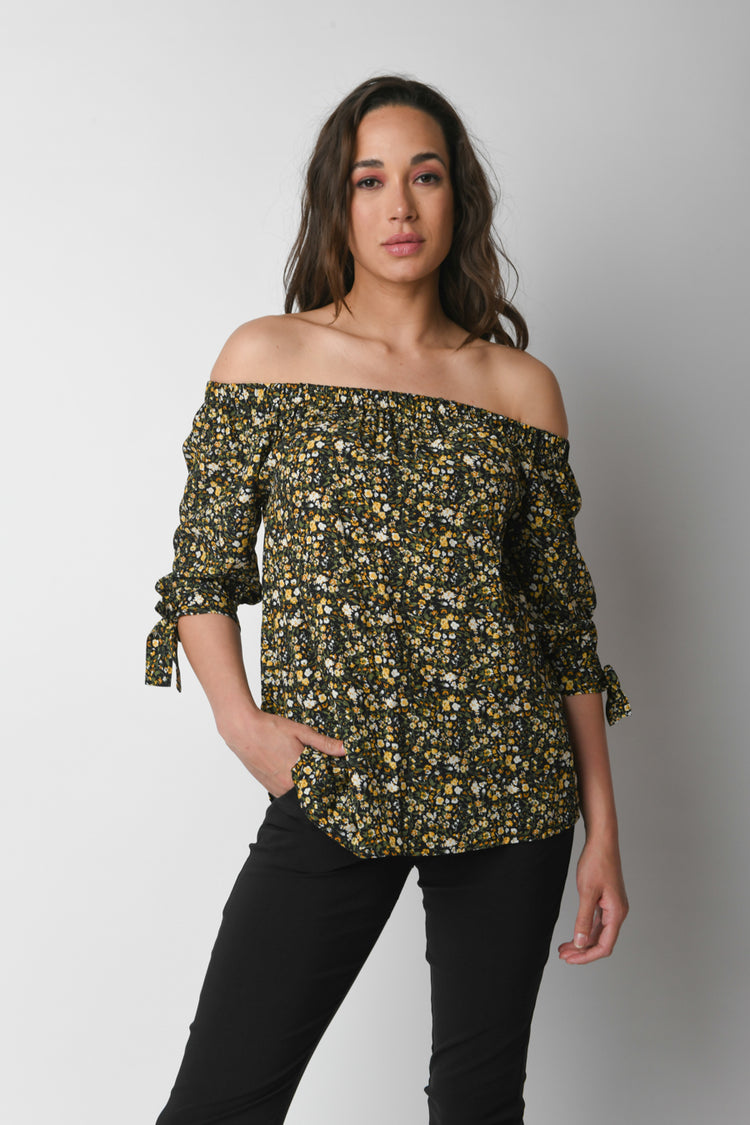 Blusa a stampa micro floreale