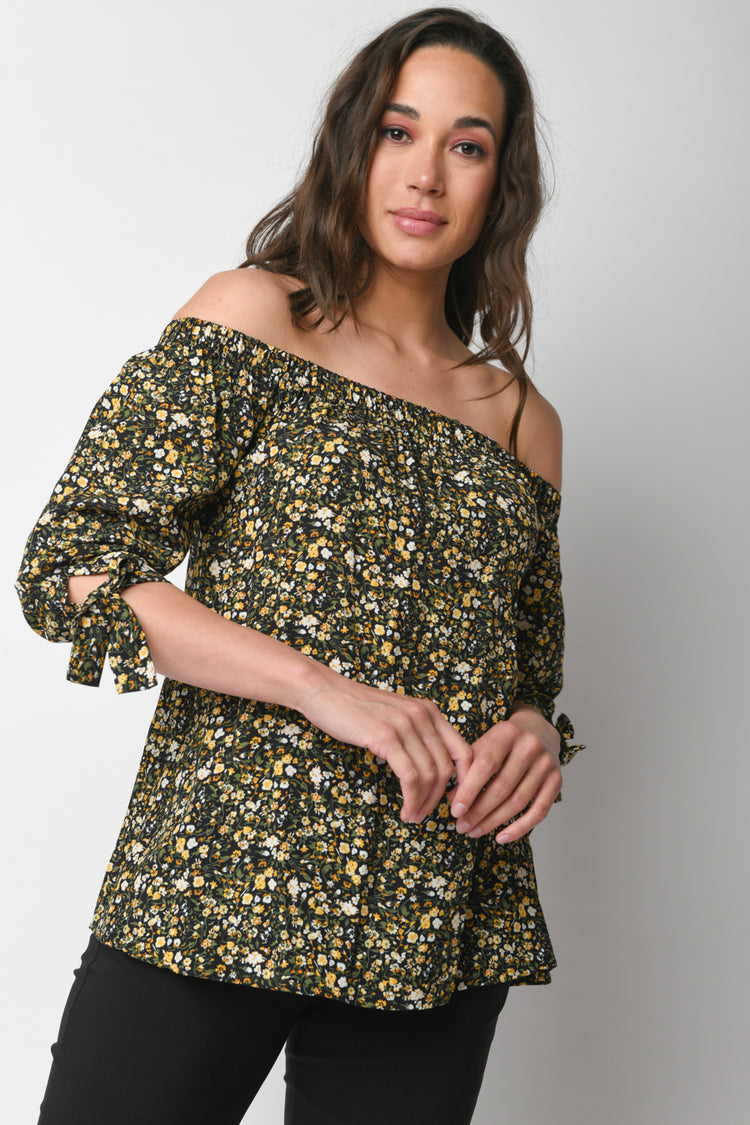 Blusa a stampa micro floreale