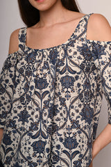 Top a stampa etnica con cut-outs