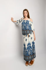 Blusa a stampa etnica