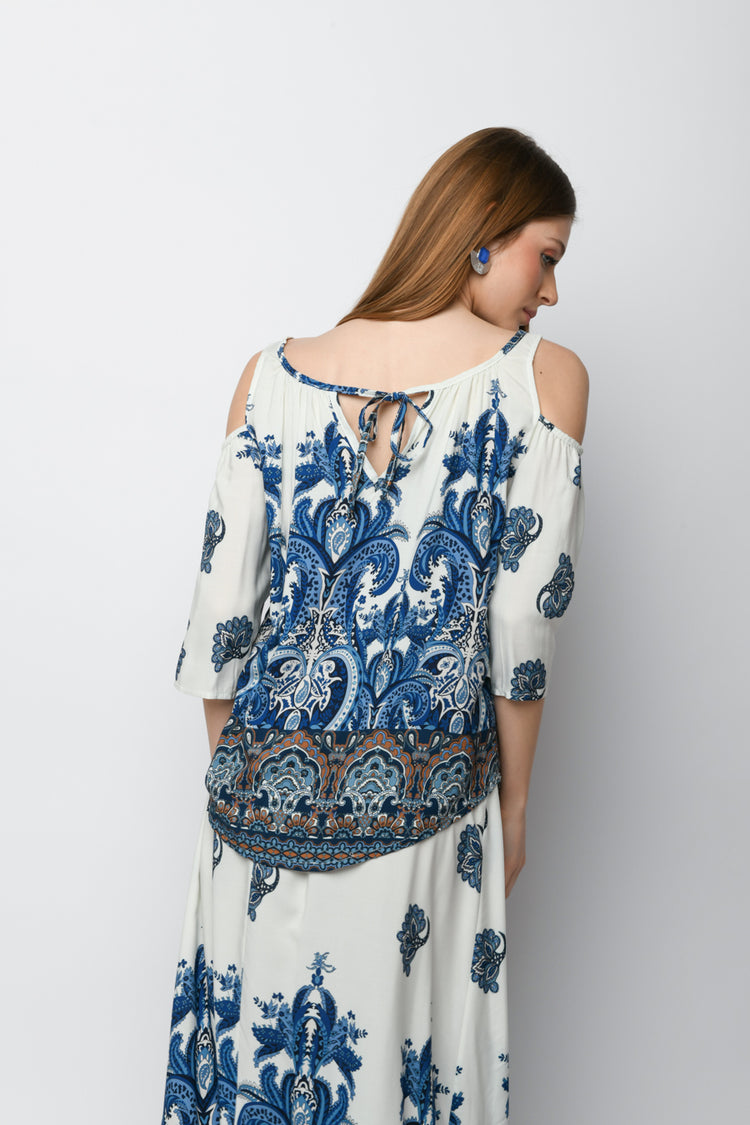 Blusa a stampa etnica