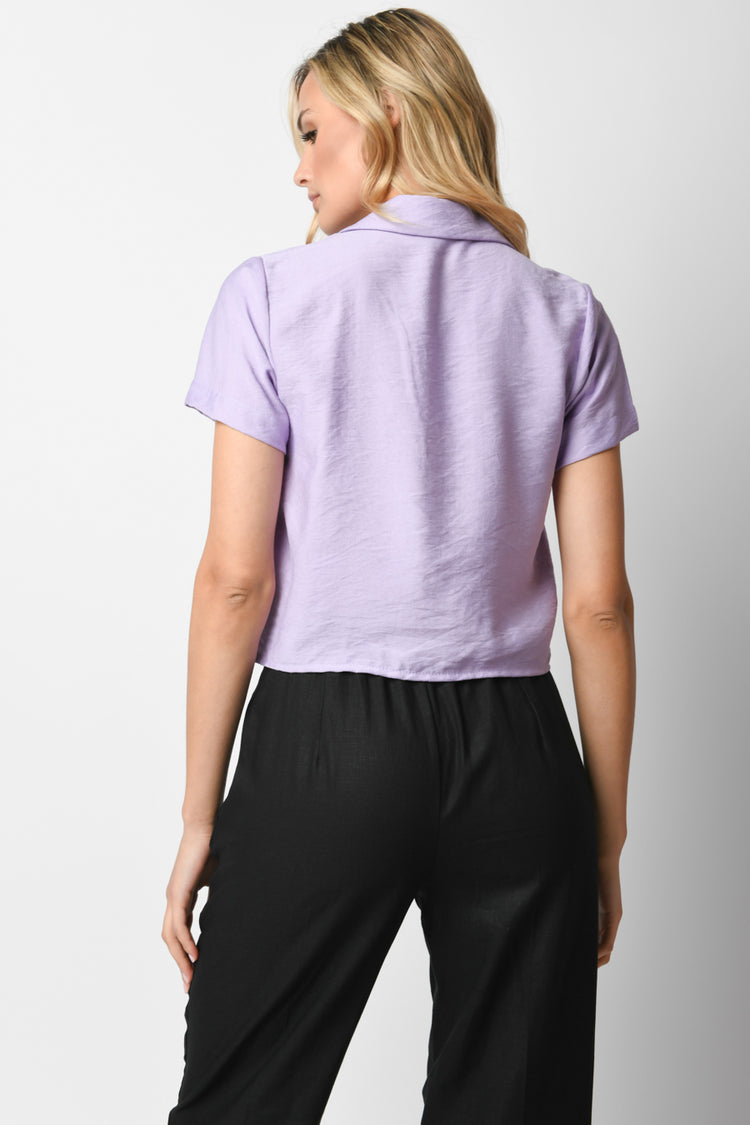 Camicia crop misto viscosa