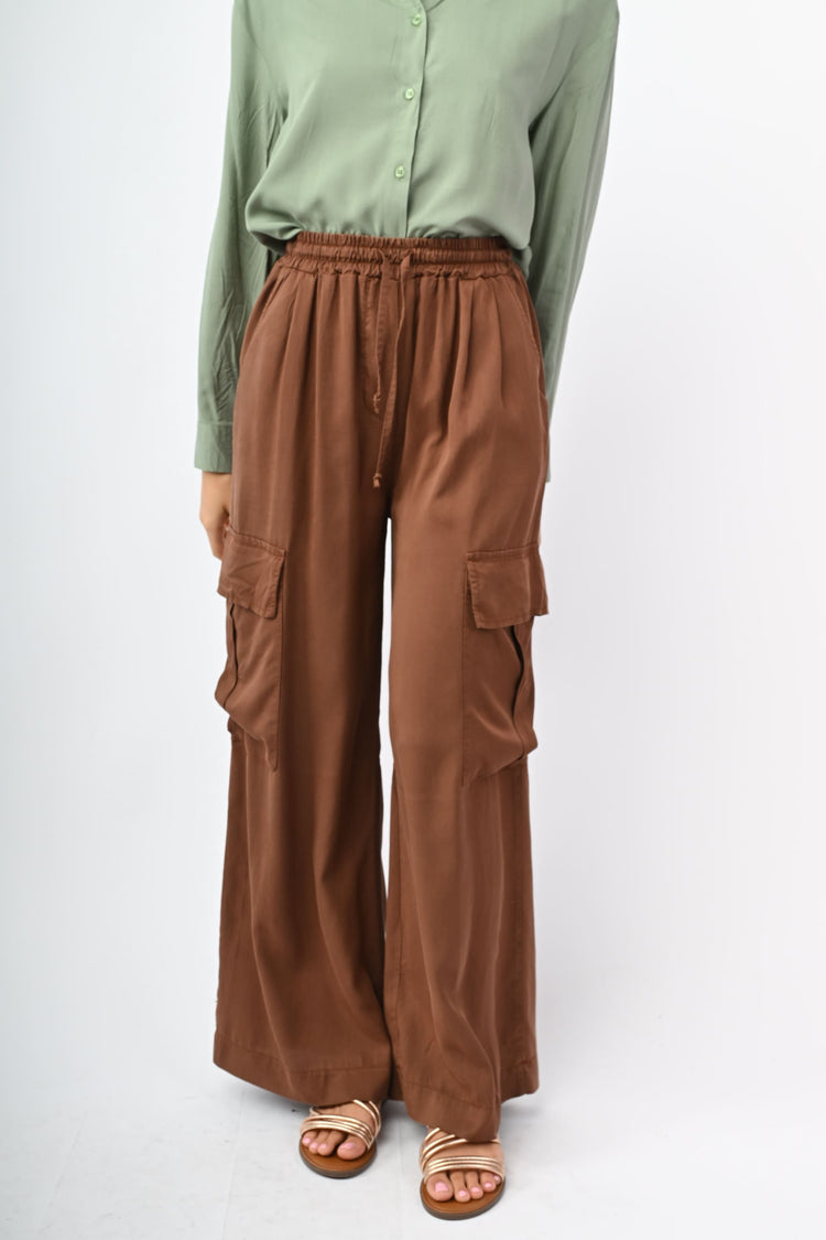 Pantaloni cargo in lyocell