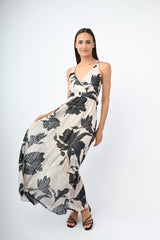 Abito in georgette lurex a stampa floreale