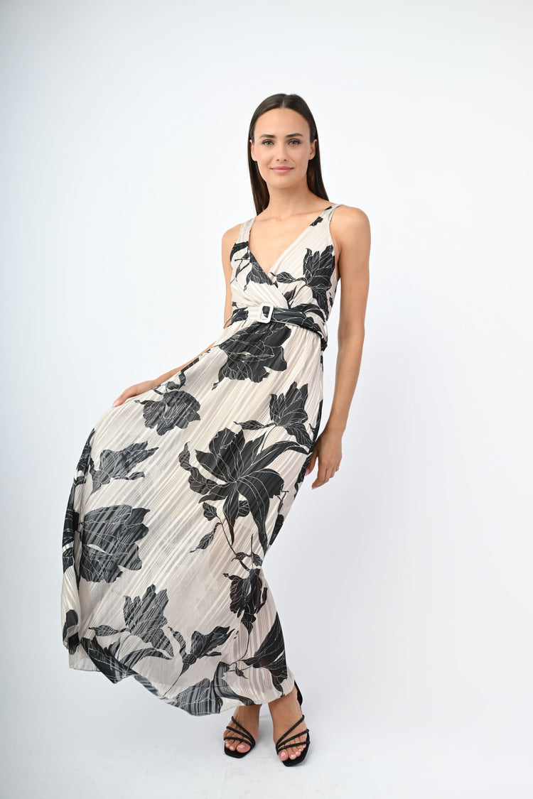 Abito in georgette lurex a stampa floreale