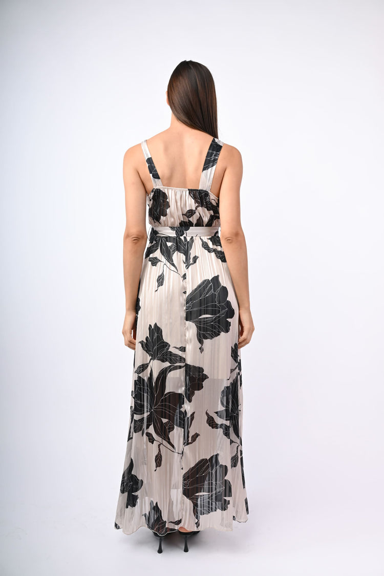 Abito in georgette lurex a stampa floreale