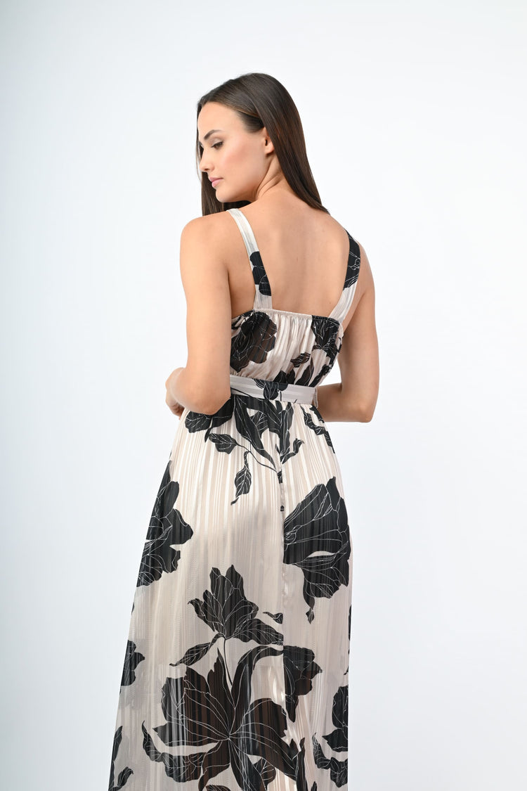 Abito in georgette lurex a stampa floreale