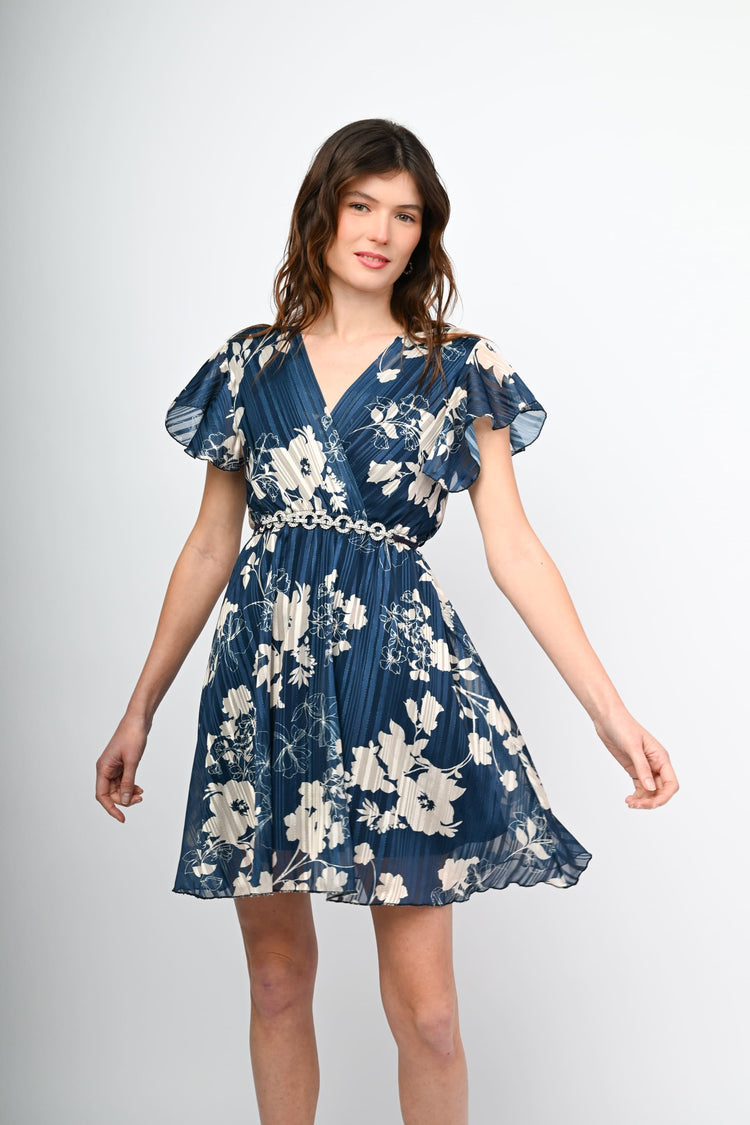 Mini abito a stampa floreale lurex