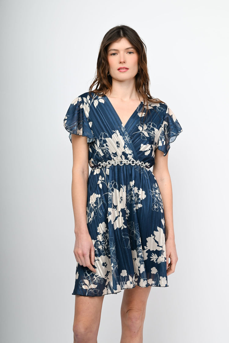 Mini abito a stampa floreale lurex