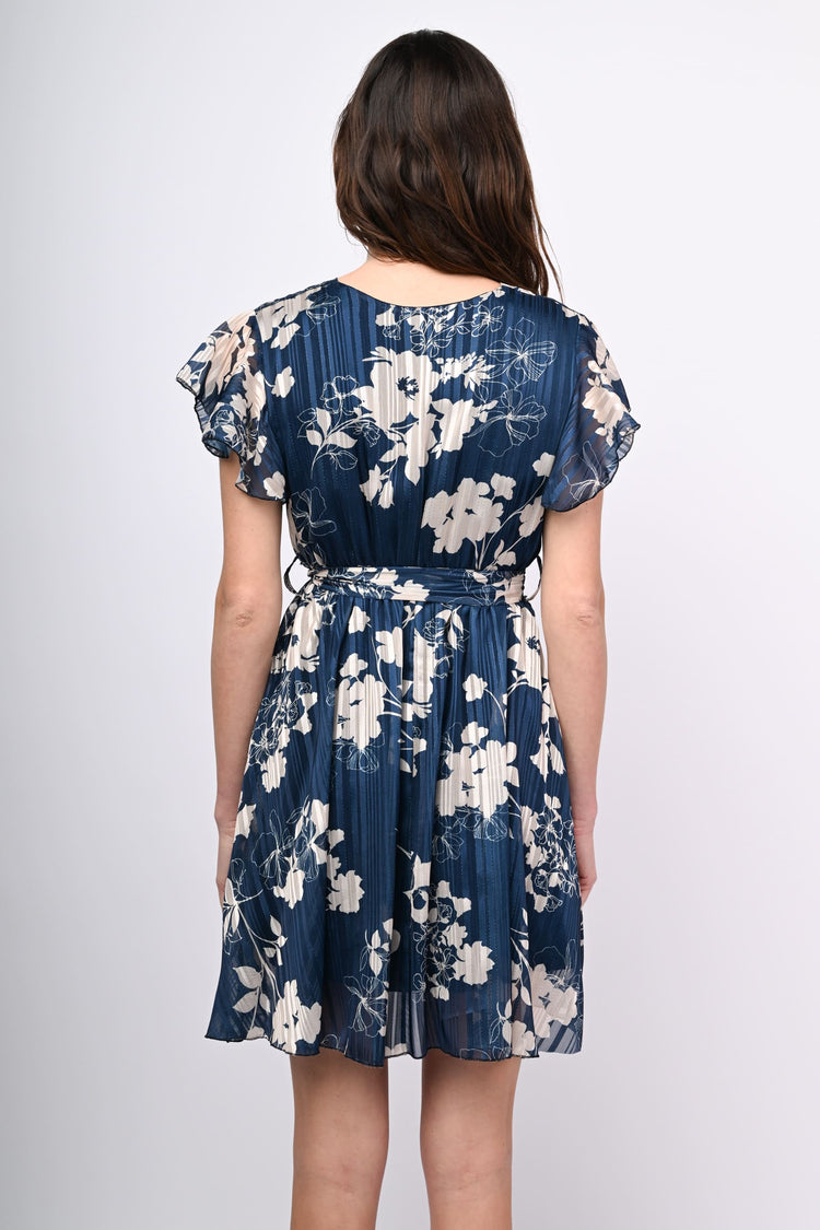 Mini abito a stampa floreale lurex