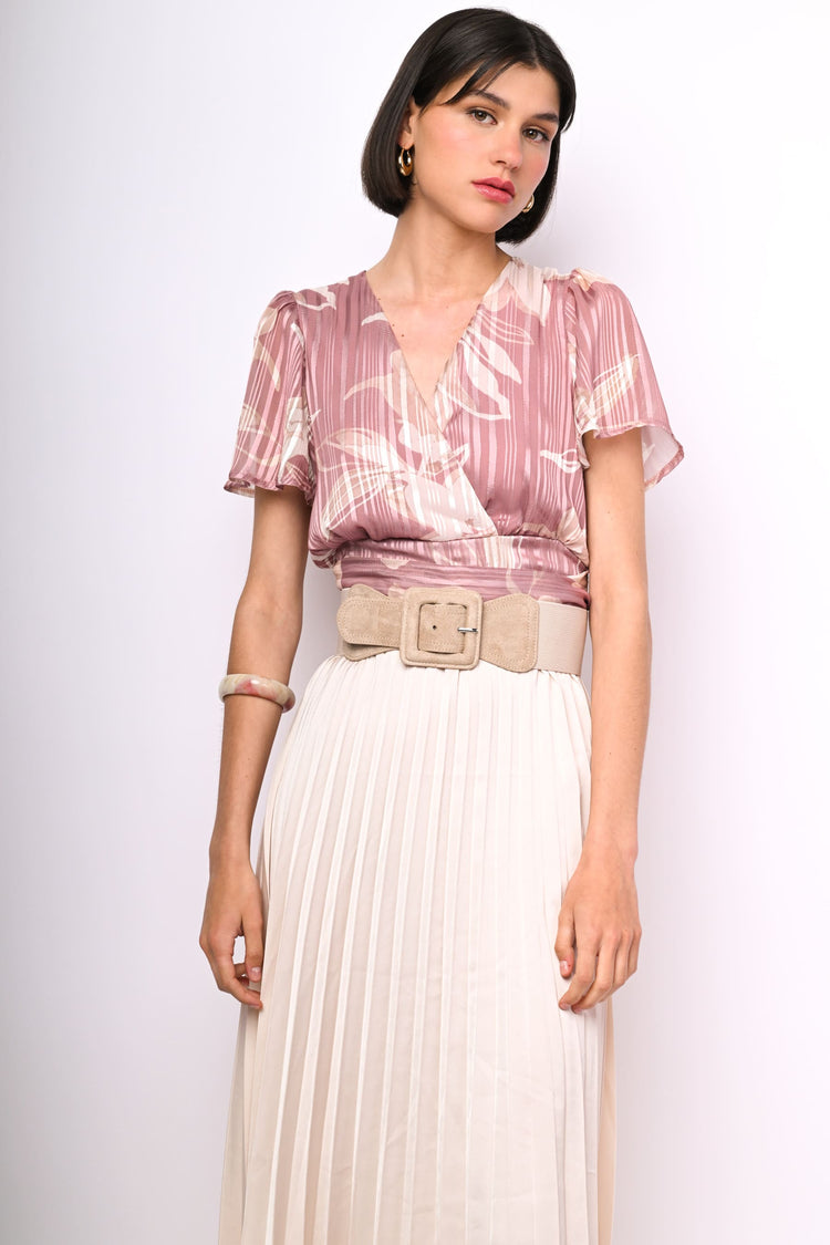 Top in georgette a stampa floreale