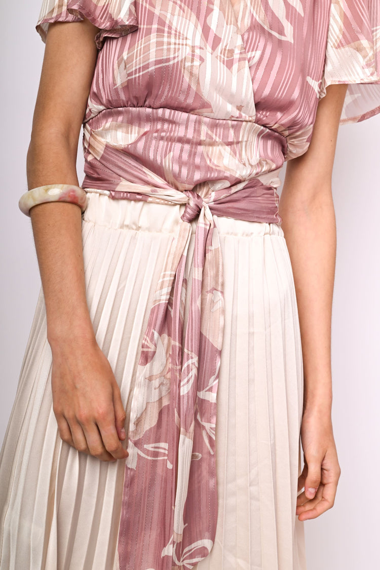 Top in georgette a stampa floreale