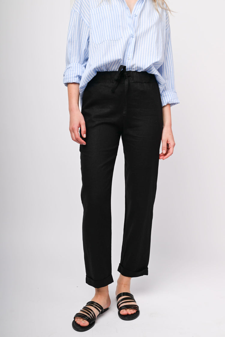 Pantaloni in lino e viscosa