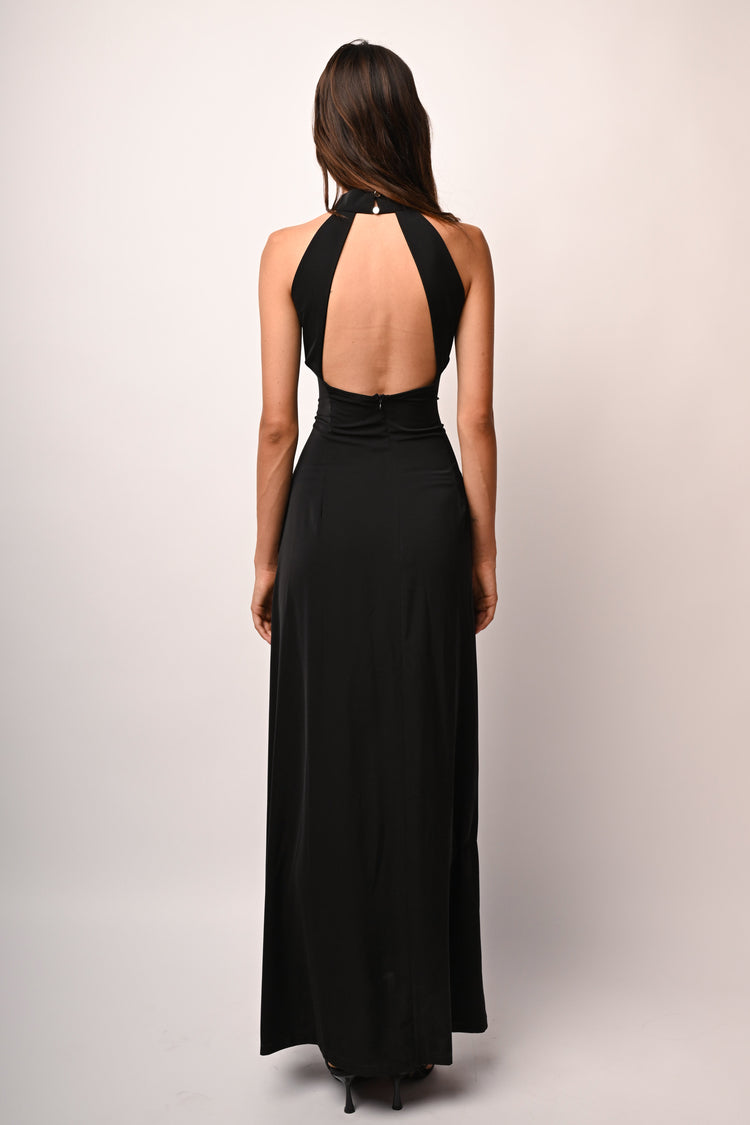 Abito lungo allamericana con cut-out