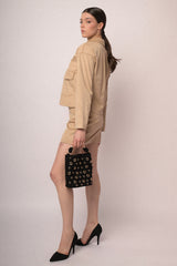 Giacca in faux suede con zip