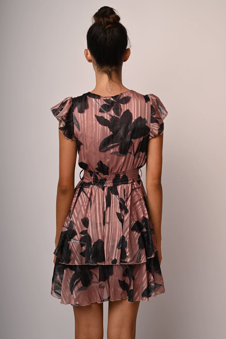Abito in georgette lurex a stampa floreale