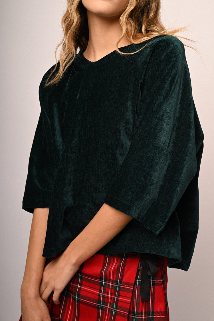 T-shirt oversize in velluto