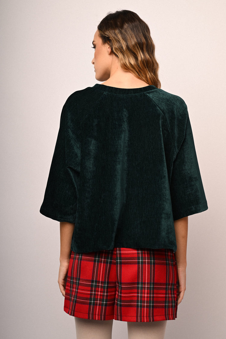 T-shirt oversize in velluto