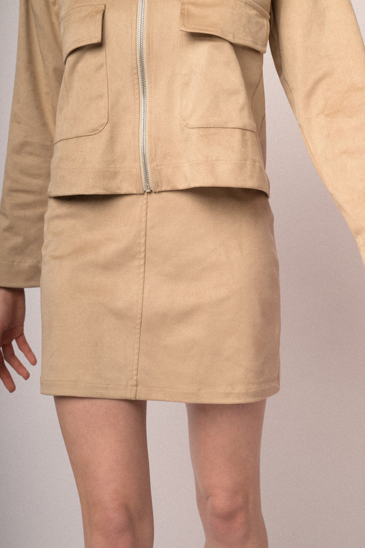 Minigonna in faux suede