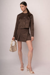 Skort in faux suede