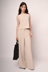 Pantaloni a gamba extra large beige