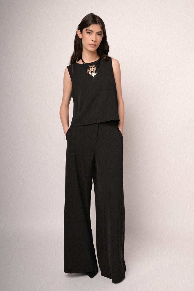 Pantaloni a gamba extra large neri