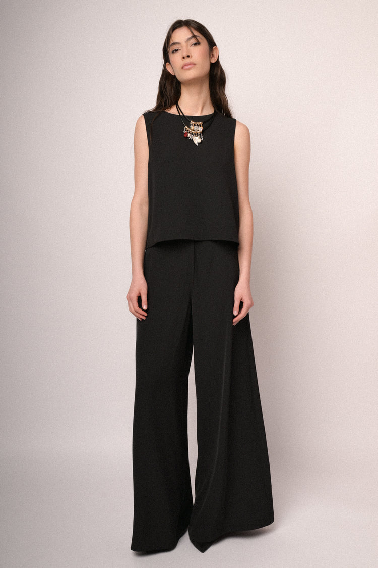 Pantaloni a gamba extra large neri