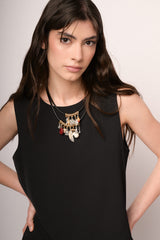 Top crop e fluente nero