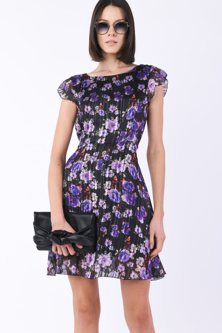 Abito con manica aletta fantasia flower