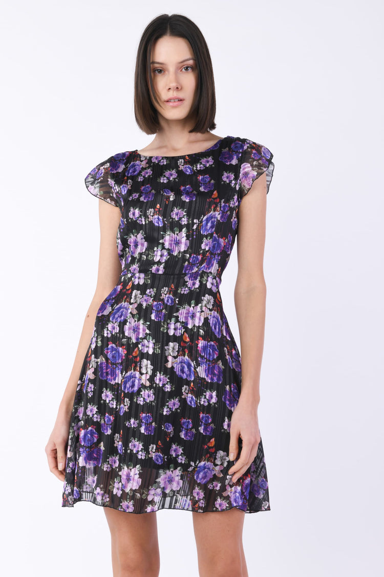 Abito con manica aletta fantasia flower