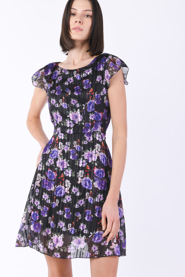 Abito con manica aletta fantasia flower
