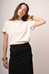 T-shirt basic bianca in cotone