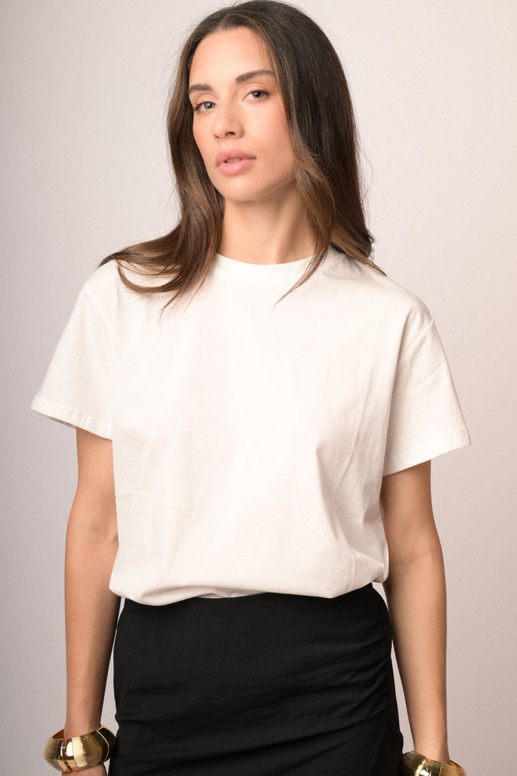 T-shirt basic bianca in cotone