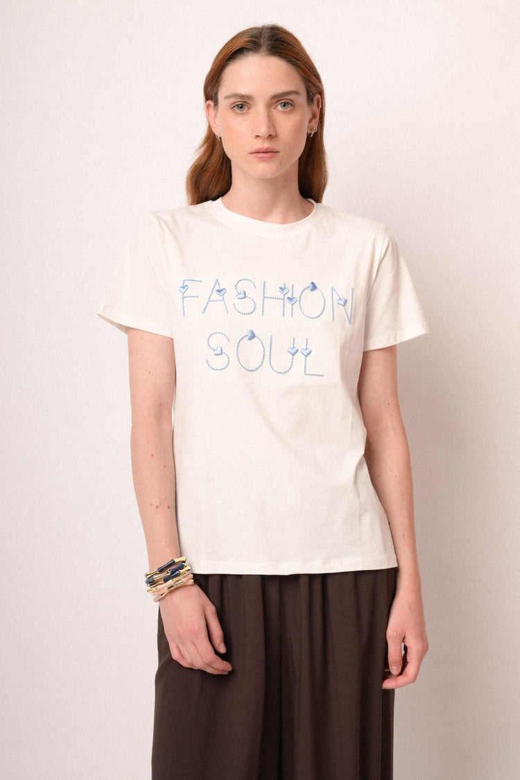 T-shirt Fashion Soul in cotone bianco