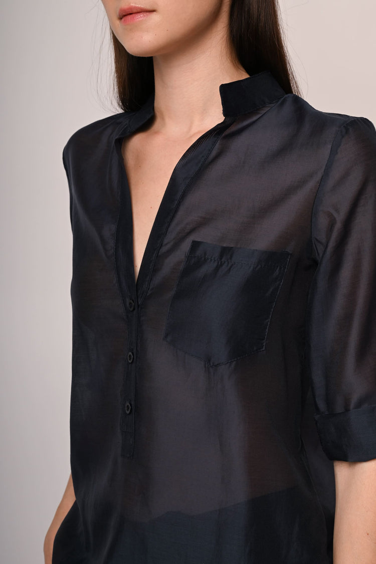 Camicia in mussola con taschino